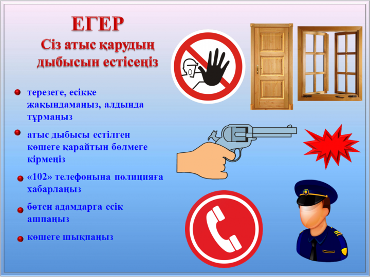 Терроризм актінің қауіпі туынадаған немесе терроризм акті жасалған жағдайдағы әрекеттер туралы  ЖАДЫНАМА